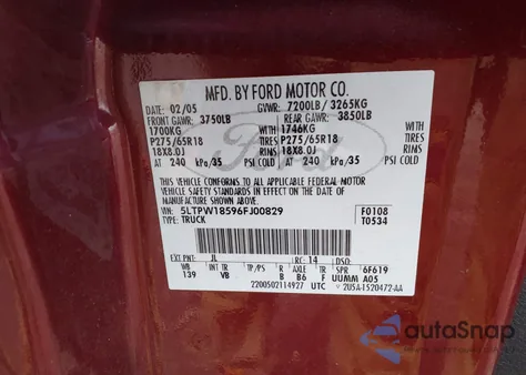 2006 Lincoln Mark Lt z USA, uszkodzony, nr VIN 5LTPW18596FJ00829